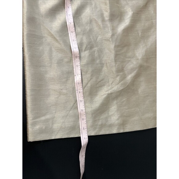 Coldwater Creek Sheath Dress 12 Taffeta Knee Length Sleeveless Zip Lined Gold - Picture 11 of 14